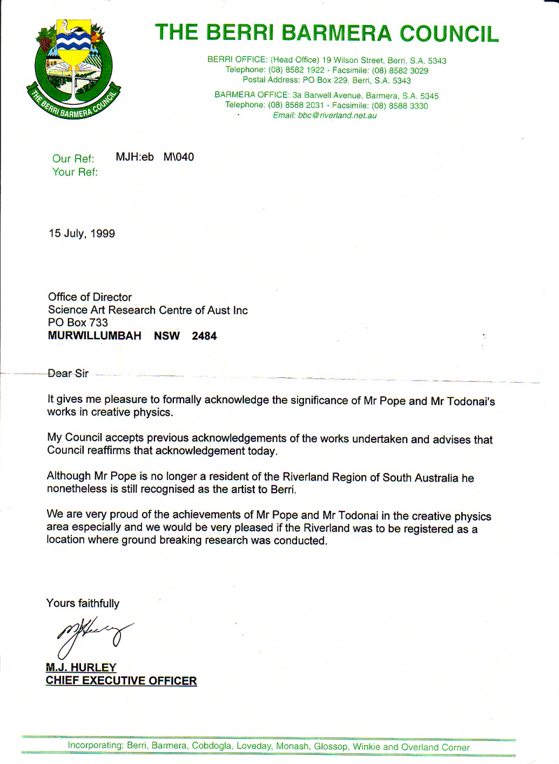 Berri-Barmera council support letter