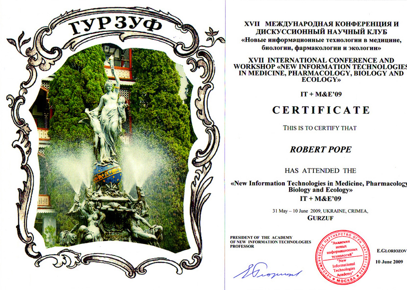 International Conference Certificate 