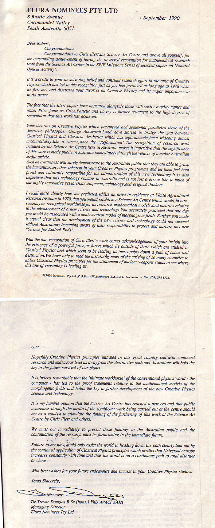 Dougles letter