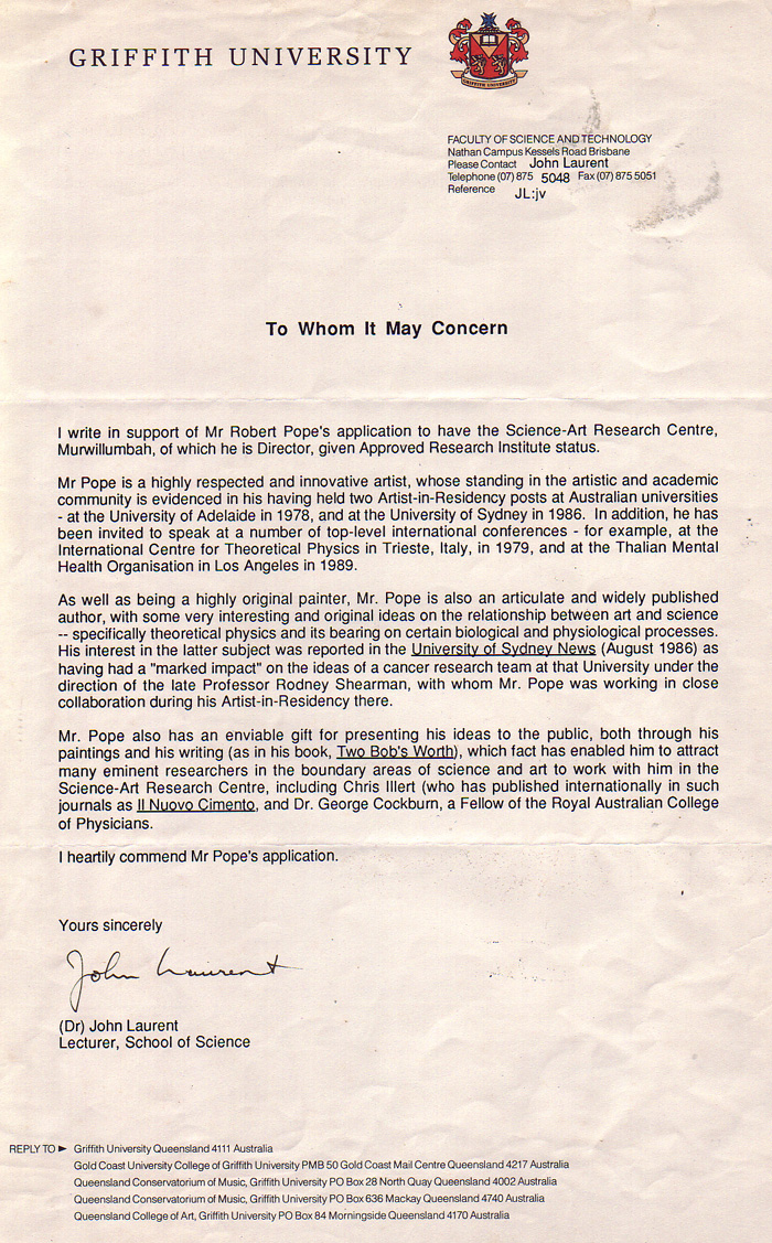 Letter from Dr Laurent