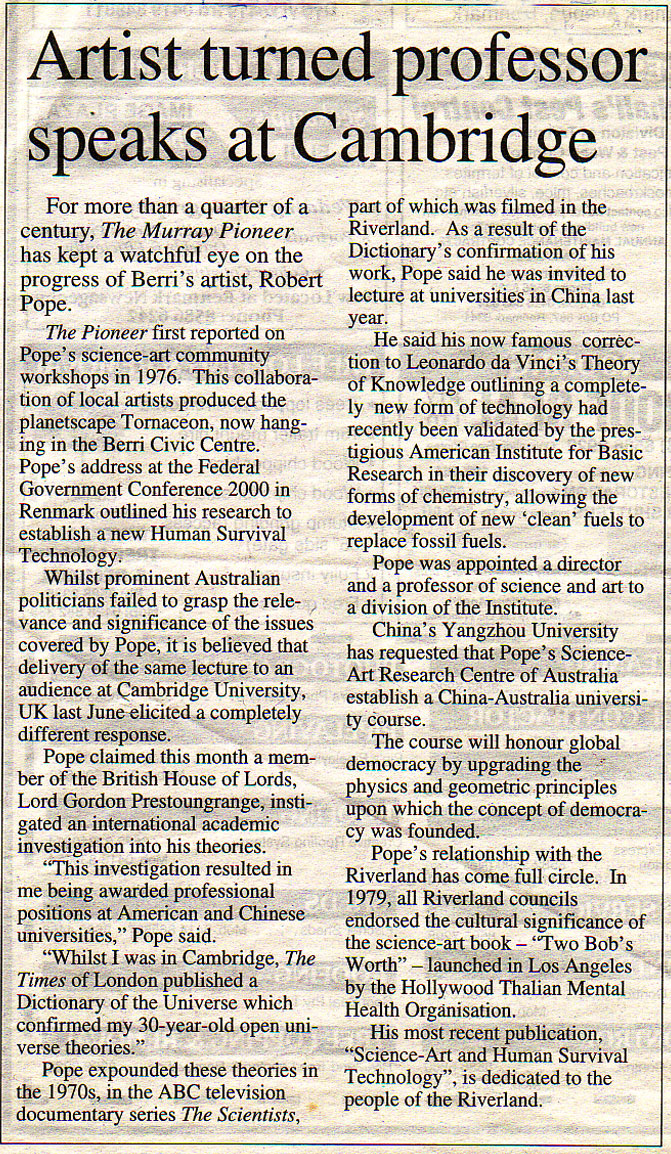 Murray Pioneer article