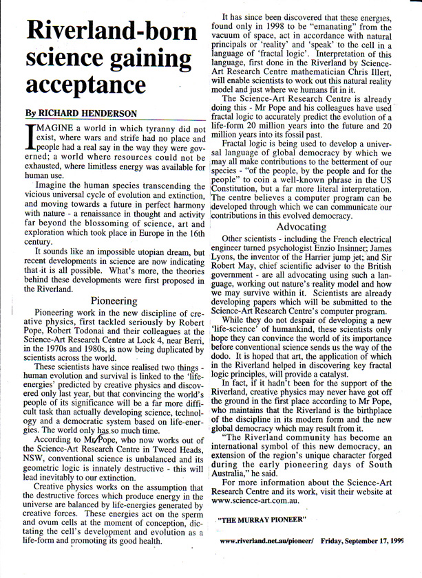 Murray Pioneer article