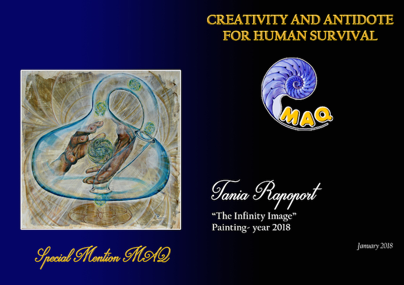 Special mention prize for painting in the international Creativity and Antidote for Human Survival art competition awarded to Argentinian artist Tania Rapoport