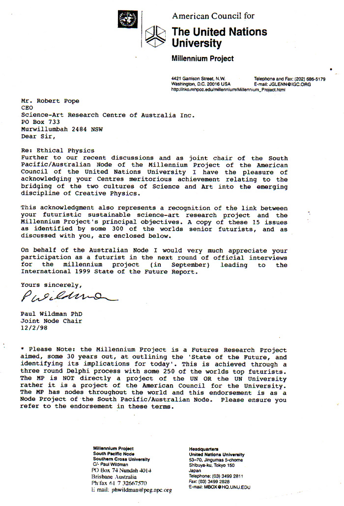 UN University letter