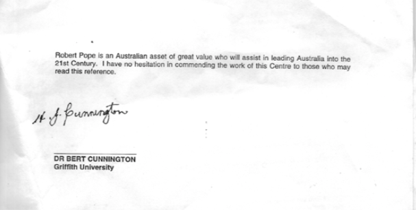 Letter from Dr Cunnington