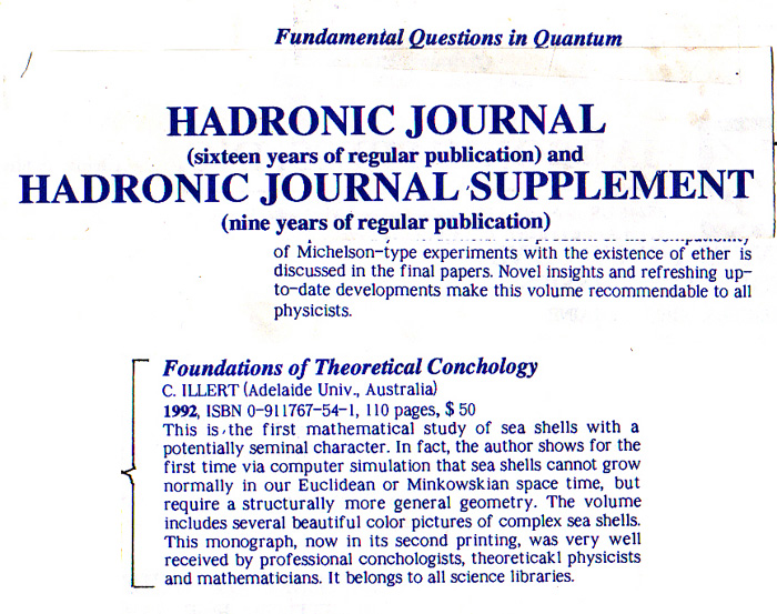 Hadronic Journal Supplement